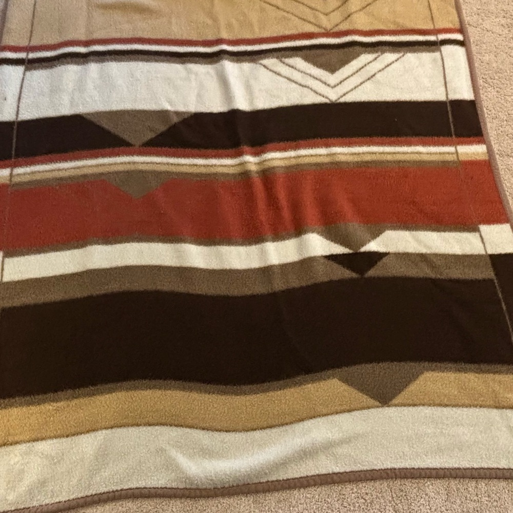 Vintage reversible tribal Multicolor Geometric Blanket6’x54”